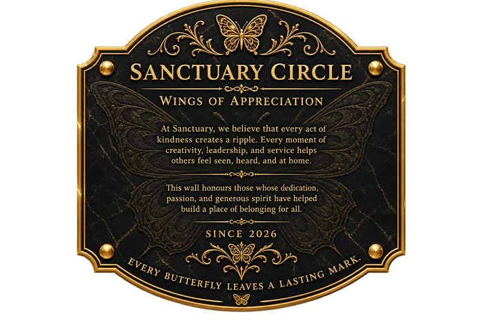 Sanctuary Circle — Wings of Appreciation plaque